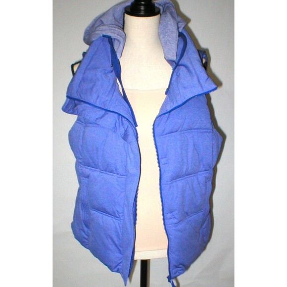 NWT Athleta $148 Womens Heather Purple Vest Detachable Hood M Warm Puffer Cozy - Picture 1 of 12